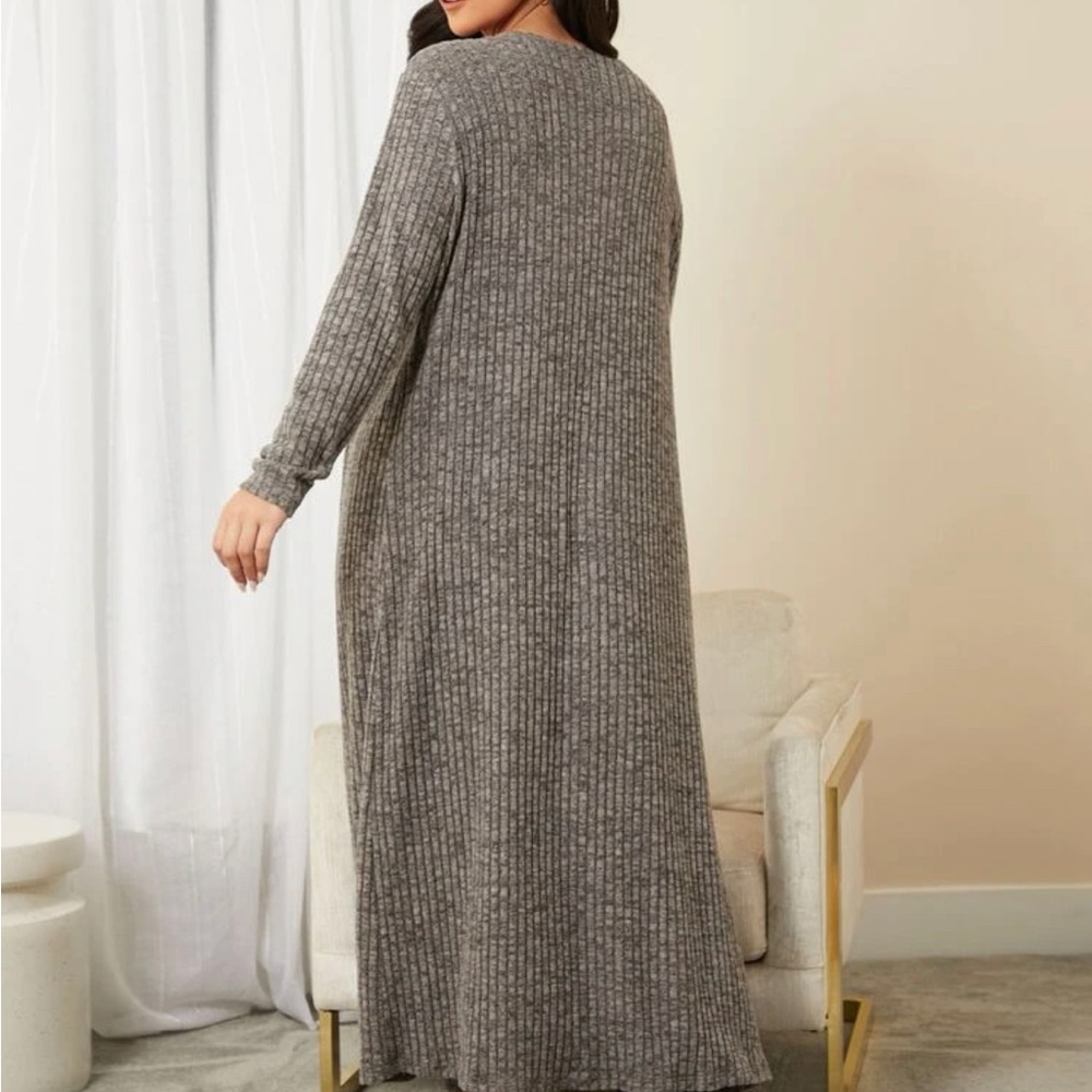 Unity Plus Rib-knit Cami Jumpsuit & Coat - Picture 3 of 3
